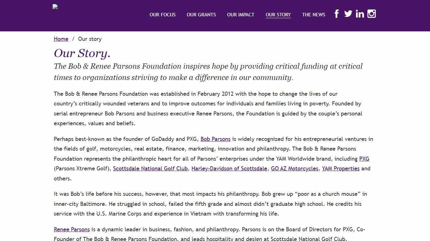 The Bob & Renee Parsons Foundation | TBRPF.org